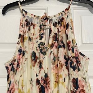 NEW, NEVER WORN! Cream maxi dress with floral pattern.